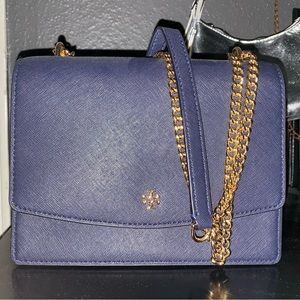 Navy blue tory burch bag